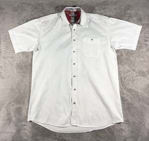 Drysdales White Short Sleeve Western Button Down Shirt Size XLT